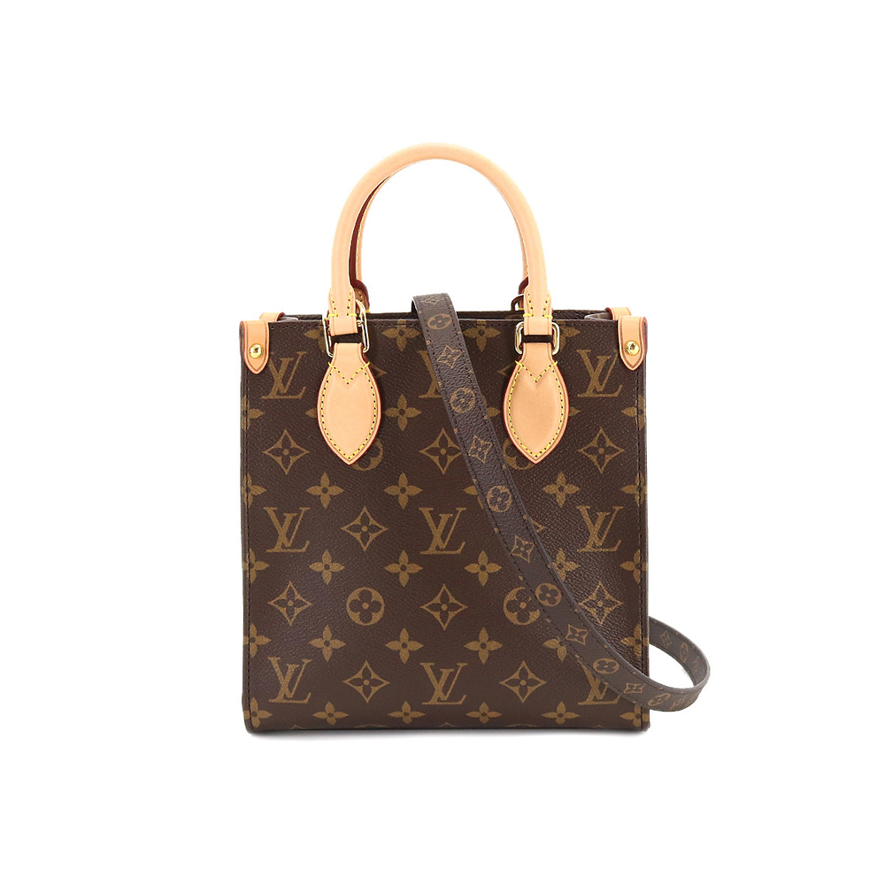 Louis Vuitton Monogram Sac Plat BB 2 Way Hand Shoulder Bag Brown